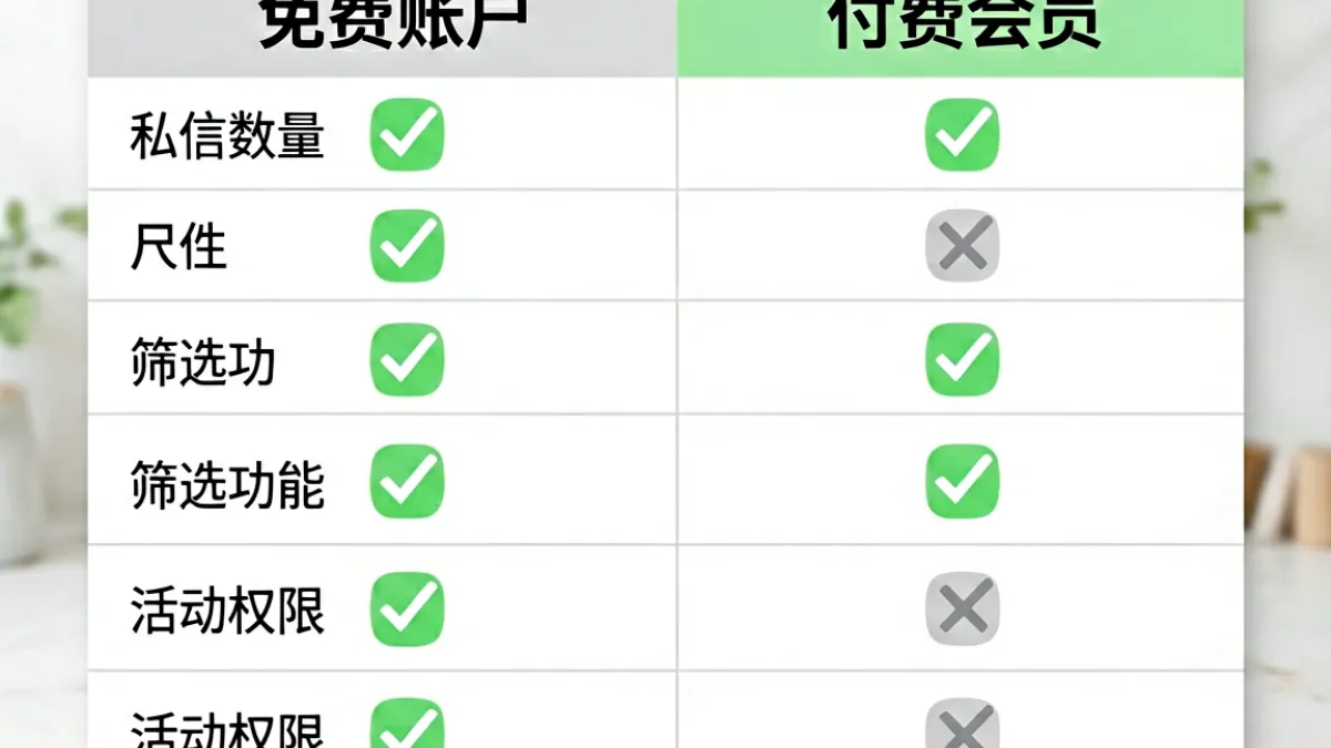 对比图表展示9uu有你有我足矣免费会员与付费会员功能差异，列出各项权限对比